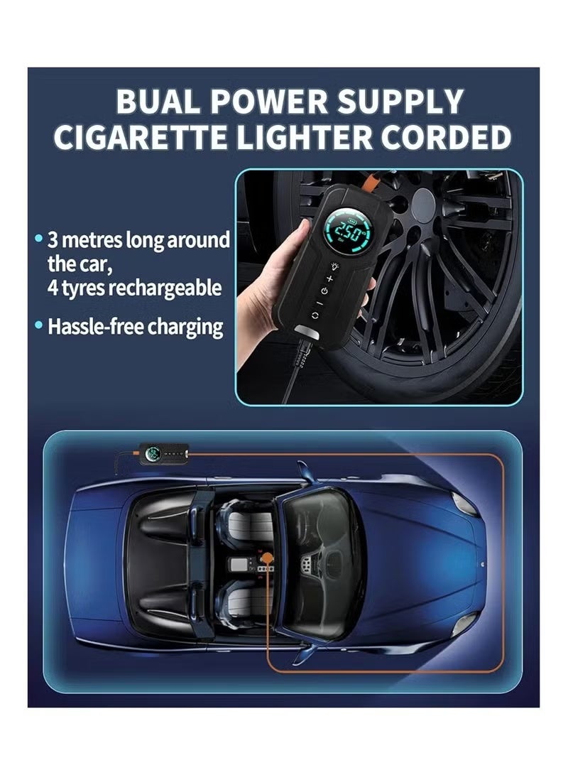 DX414 6000mAh Portable Car Starter with Integrated Air Blower, Emergency Jump Starter and Multi-Purpose Power Bank for Cars, Motorbikes & Outdoor Travel - Image 2